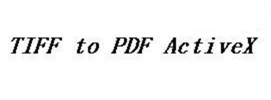 TIFF To PDF ActiveX