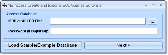 MS Access Create and Execute SQL Queries Software