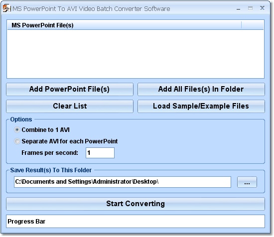 MS PowerPoint To AVI Video Batch Converter Softwar