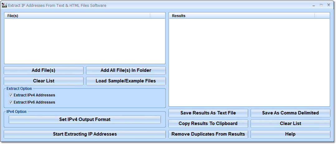 Extract IP Addresses From Text & HTML Files Softwa