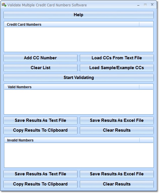 Validate Multiple Credit Card Numbers Software