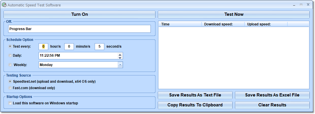 Automatic Speed Test Software