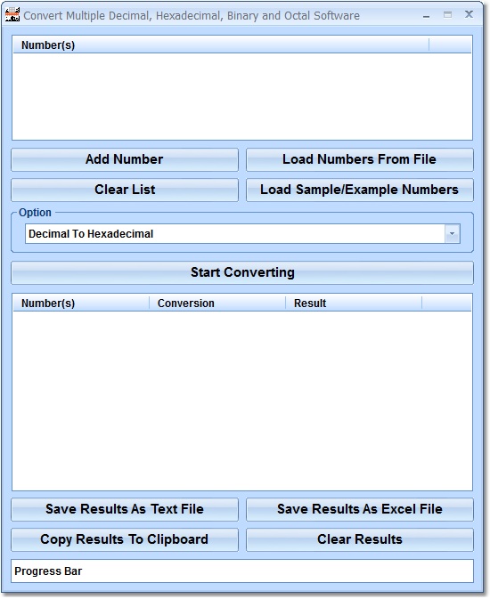 Convert Multiple Decimal, Hexadecimal, Binary and