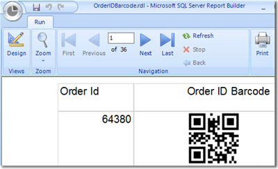 SSRS Linear Barcode Generator