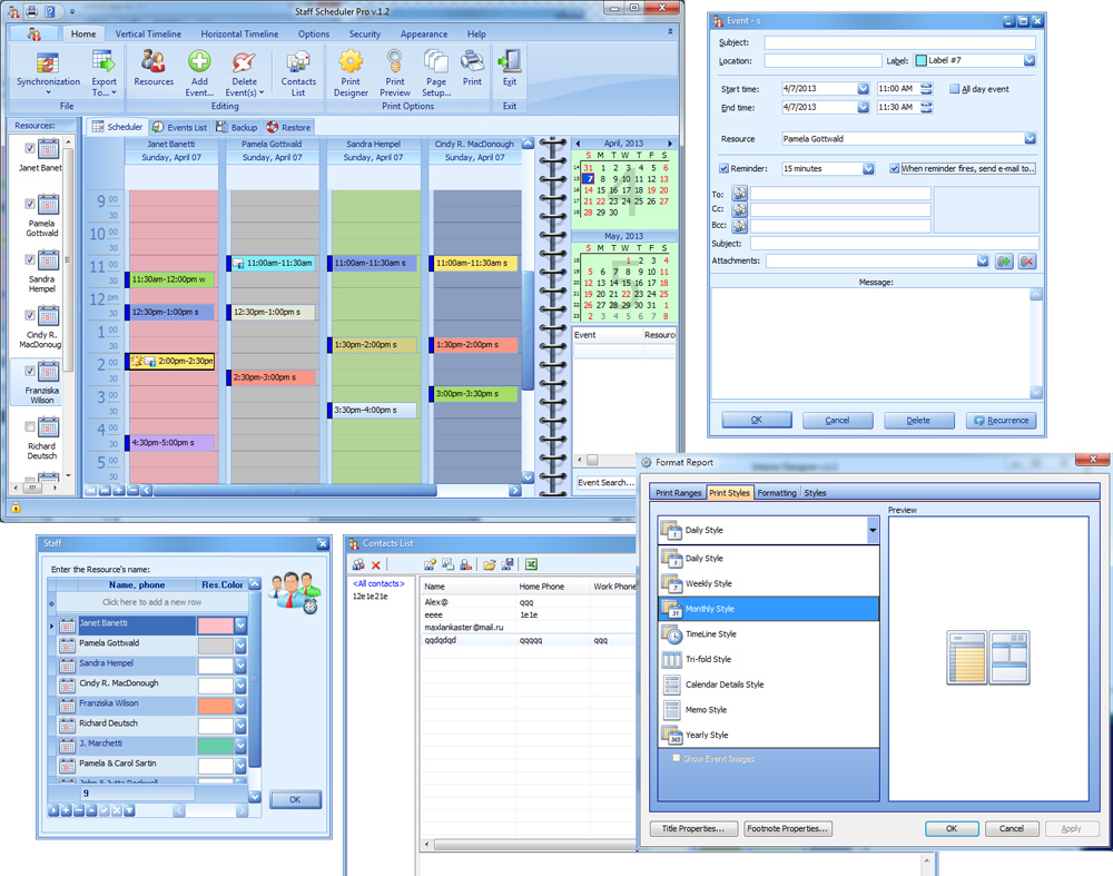 Staff Scheduler for Workgroup