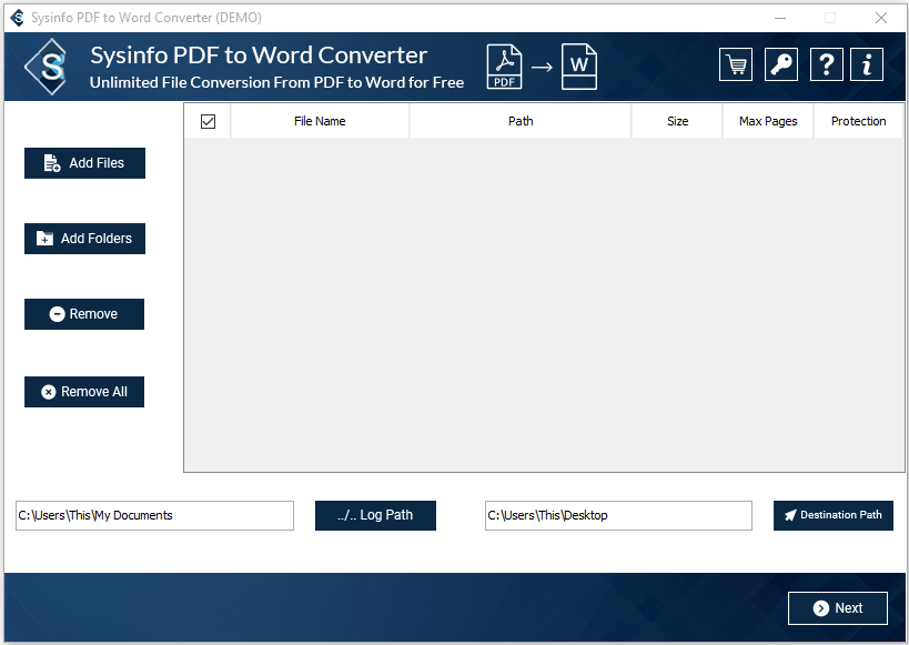 Sysinfo PDF to Word Converter