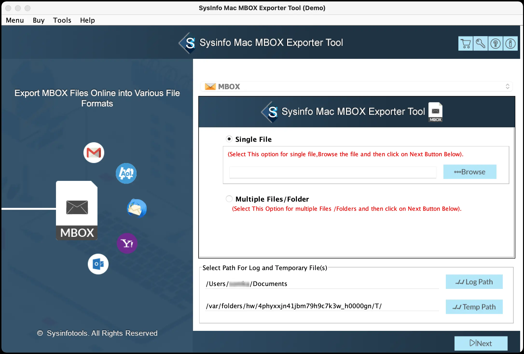 Sysinfo Mac MBOX Converter