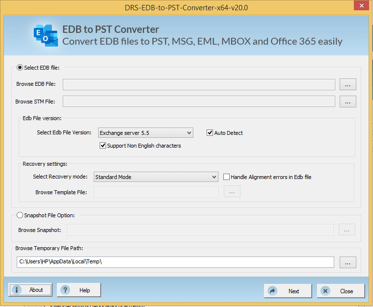 DRS EDB to PST Converter