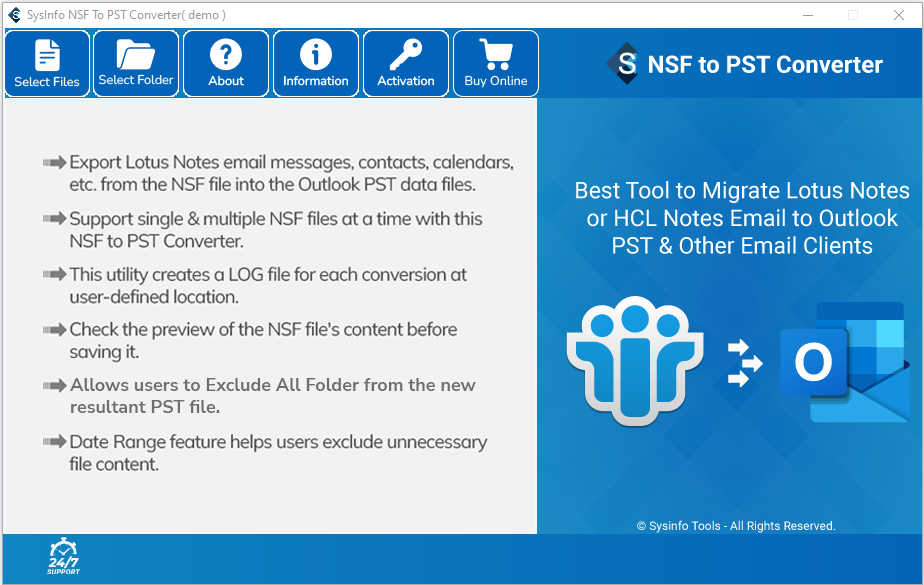 SysInfo NSF to PST Converter