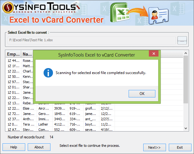 SysInfoTools Excel to vCard Converter