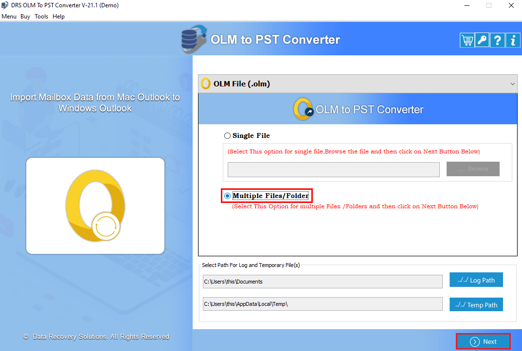 OLM to PST Converter