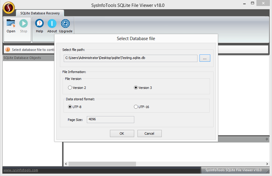 SysInfoTools SQLite File Viewer