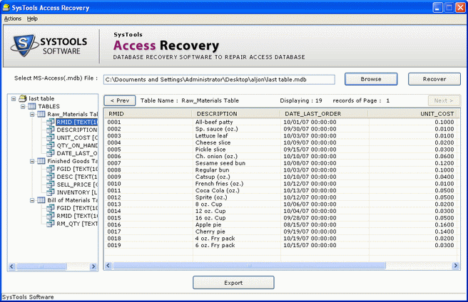 Access Recovery Tool