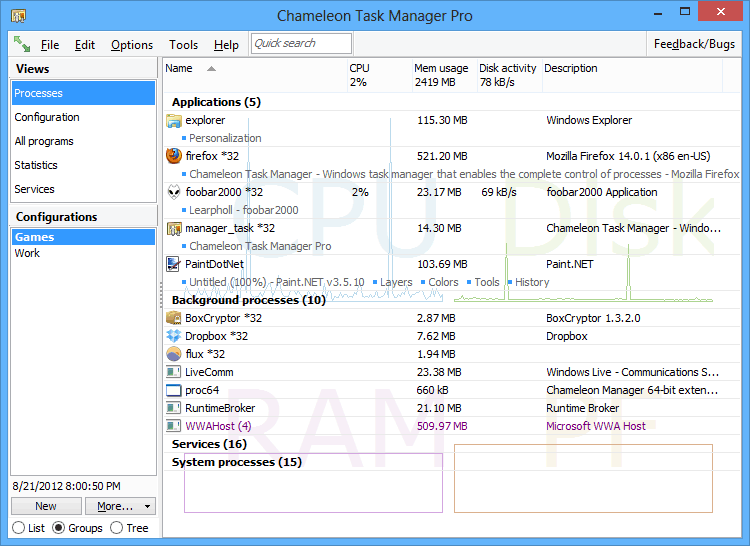 Chameleon Task Manager Lite