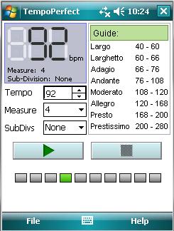 TempoPerfect Metronome For Pocket PC