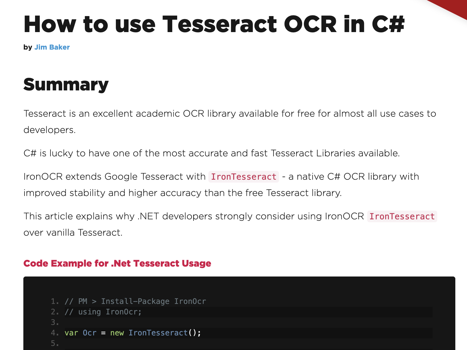 How to use Tesseract OCR in C#