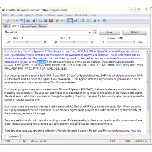 VeryUtils DocVoicer Text To Speech