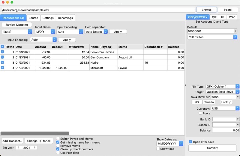 Transactions for macOS