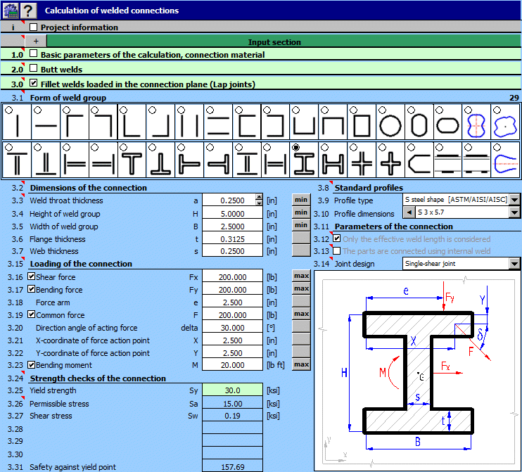 MITCalc Welded connections