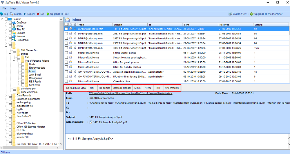 Change EML File to PDF