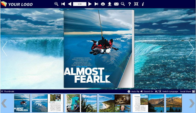 Waterfall Theme for Flipping Book