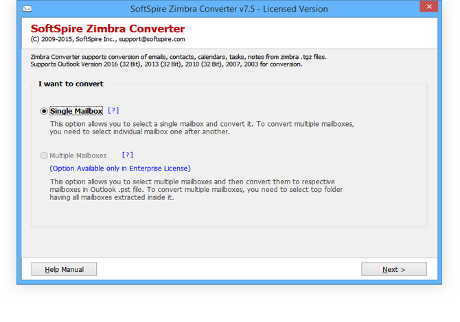 Zimbra User Accounts to Outlook